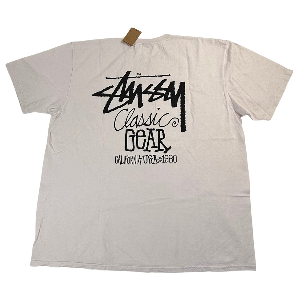 Stussy Classic Gear Pigment Dyed Tee Blush Pink XL 1905084 New With Tags